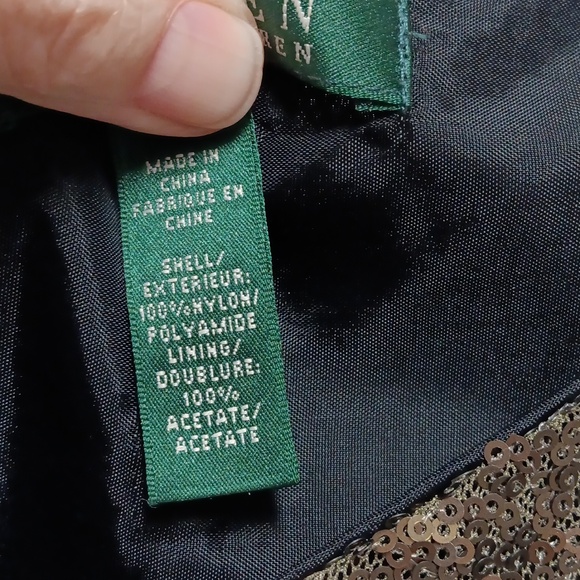 Ralph Lauren bronze-gold sequin tank top, size 8 - Picture 6 of 6